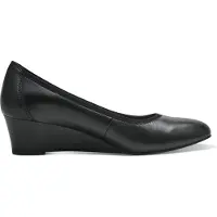 Tamaris Damen Pumps Leder Keilabsatz TOUCHit Fußbett 1-22320-42, Größe:38 EU, Farbe:Schwarz