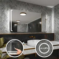 Alasta Badspiegel mit LED Beleuchtung und Touch-Schalter - Oslo - 150 cm, 70 cm