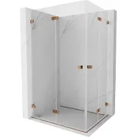 Mexen Lunar-F Duo faltbare Duschkabine 90 x 80 cm, transparent, Roségold - 836-090L-080P-60-00