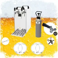 Ich-zapfe Komplett Set - Zapfanlage, Bierzapfanlage - Kontakt 40 2-leitig Trockenkühler, Durchlaufkühler 50 Liter/h, Green Line, Zapfkopf:Köpi,Zapfkopf 2:5 Liter Adapter