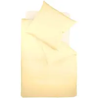 Fleuresse Interlock Bettwäsche Colours Jersey 100% Baumwolle Reißverschluss Bettbezug Kissenbezug Bettgarnitur Bettwäsche-Set 155x200 cm Vanille
