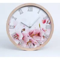 Tulup Holzuhr 25fi cm wanduhr - weiße Spitzen - Kirschblüten