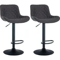 CLP 2er Set Barhocker Minosa 360 drehbar mit Fußstütze schwarz Material Stoff