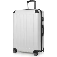 Hauptstadtkoffer - Spree Großer Koffer erweiterbar XL Trolley Aufgabegepäck, Check-In Luggage Hardcase, Reisetrolley 4 Rollen, TSA, 75cm, 119 L,Weiß
