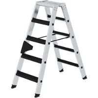 Proregal Stufen-Stehleiter beidseitig begehbar mit clip-step relax 2x5 Stufen