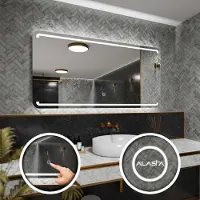 Alasta Badspiegel mit LED Beleuchtung und Touch-Schalter - Milan - 120 cm, 90 cm