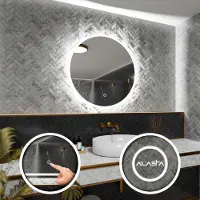 Alasta Runder Spiegel mit LED-Beleuchtung und Touch-Schalter - Delhi - 115 cm