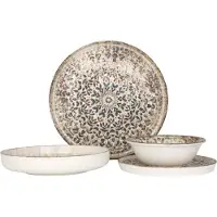 RINART Geschirrset (Medium) - Aztec - 24 teilig - 6 Personen - Porzellan