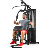 Gymtek Kraftstation für Zuhause, Fitnessstation, Multistation - Seilzug Oben & Unten - Pull-Up Bar - Brustpresse - Butterfly - 14 x 4.5 kg