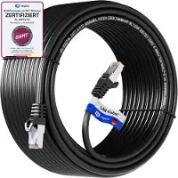 HB-DIGITAL LAN Kabel 50m Netzwerk Patchkabel Cat 7 RJ45 S/FTP PiMF LSZH AWG 26 halogenfrei schwarz