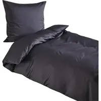 TRAUMSCHLAF Uni Mako-Satin Bettwäsche 2x Kissenbezug 40x60 cm schwarz