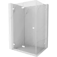Mexen Lunar-F L faltbare Duschkabine links 100 x 80 cm, transparent, weiß - 836L-100-080-20-00-L