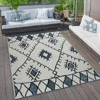 Paco Home Outdoor Teppich Küchenteppich Balkon Terrasse Verschiedene Muster Farben Größen Grösse 120x160 cm