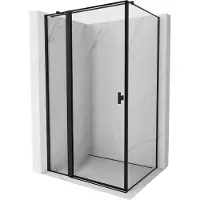 Mexen Mist T Duschkabine mit schwenkbarer Tür, links 120 x 90 cm, schwarzer Rahmen, schwarz - 8A4T-120-090-70-70-L