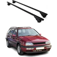 Omtec Dachträger Grundtäger für VW Golf Variant 1993-2025 75kg Metall Schwarz 2 tlg