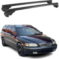 Omac Dachträger für Volvo V70 XC70 1997-1999 Gepäckträger Grundträger Alu Schwarz 2x