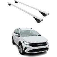 Omtec Dachträger Gepäckträger für VW Taigo 2020-2025 Grundträger Metall Silber 2tlg