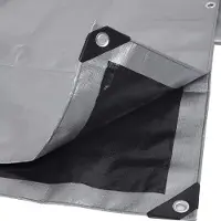 Woltu Abdeckplane wasserdicht, 180 g/m² PE Schutzplane mit Ösen, UV stabil : Grau-Schwarz 3x5 m Farbe: Grau-Schwarz Größe: 3x5 m