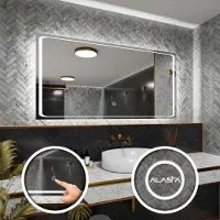Alasta Badspiegel mit LED Beleuchtung und Touch-Schalter - Barcelona - 110 cm, 50 cm