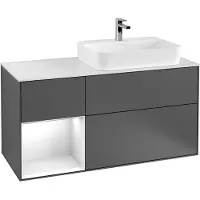 Villeroy & Boch V&B Waschtischunterschrank Finion 120cm, Pl bla m, Reg li Peo, Anthrac. m