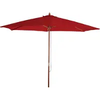 Mendler Sonnenschirm Florida, Gartenschirm Marktschirm, Ø 3m Polyester/Holz bordeaux
