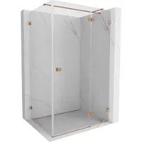 Mexen Lunar T Duschkabine, schwenkbar, rechts 125 x 90 cm, transparent, gebürstetes Kupfer - 834T-125-090-65-00-P
