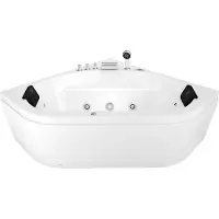 AcquaVapore Whirlpool Pool Badewanne Eckwanne Wanne W20R-TH-SC 140x140cm mit Radio+Farblicht, aktive Schlauch-Reinigung