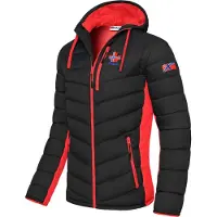Nebulus Winterjacke MERIK Herren, warme Outdoorjacke, praktische & vielseitige Übergangs- & Winterjacke, P5150 - Herren, schwarz-rot, S