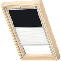 Velux Original Dachfenster Duo Verdunkelungsrollo für U08, Schwarz, mit grauer Führungsschiene