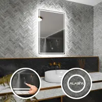 Alasta Badspiegel mit LED Beleuchtung und Touch-Schalter - Vienna - 70 cm, 80 cm
