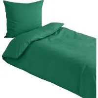 TRAUMSCHLAF Uni Mako-Satin Bettwäsche 2x Kissenbezug 40x80 cm dunkelgrün
