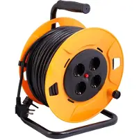 Linder Exclusiv GmbH Kabeltrommel 50m schwarz Stromkabel Elektrokabel innen Verlängerungskabel