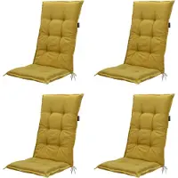 Madison - Gartenstuhlkissen High Back Panama senf - Ca. 123x50 cm - 4er-Set