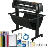 Vevor Vinylschneider, 34-Zoll-Paket, Vinyl-Schneidemaschine, manueller Vinyldrucker, LCD-Display, Plotterschneider, Schilderschneiden mit Signmaster-Software zum Entwerfen und Schneiden, mit Zubehör,