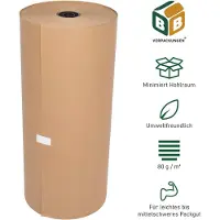 BB-Verpackungen 4 x Natronmischpapier (0,75 x 300 m) Packpapier braun reißfest Kraftpapier Verpackungsmaterial Polstermaterial