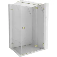 Mexen Lunar T Duschkabine schwenkbar rechts 140 x 90 cm, transparent, gold - 834T-140-090-50-00-P