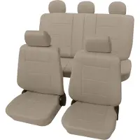 Petex Auto Sitzbezüge Universal Komplett Set 17-teilig - Dakar beige, Eco Class mit SAB 1 Vario Plus | Autositzbezüge / Schonbezüge von