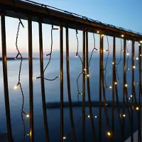 Sirius Home LED Eiszapfen Lichtervorhang Easy-Line 200 LED warmweiß außen 4,5 m grün