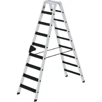 Proregal Stufen-Stehleiter beidseitig begehbar mit clip-step relax 2x9 Stufen