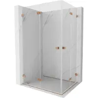 Mexen Lunar-F Duo Duschkabine faltbar 95 x 70 cm, transparent, gebürstetes Kupfer - 836-095L-070P-65-00