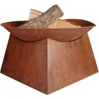 Jet-Line Feuerstelle Pueblo 57x33cm Garten Rostoptik Terrasse Ofen Grill Feuerschale Feuerkorb