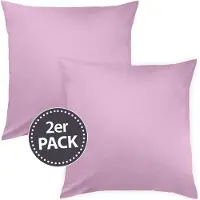 TRAUMSCHLAF Uni Mako-Satin Kissenbezüge Doppelpack 2x Kissenbezug 80x80 cm mauve