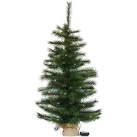 Gartenpirat Künstlicher Weihnachtsbaum LED warmweiß kiefernähnlich mit Frosteffekt batteriebetrieben beleuchtet : 90 cm