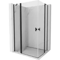 Mexen Mist Duo Duschkabine schwenkbar 80 x 70 cm, transparent, schwarz - 8A4-080-070-70-00