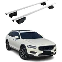 Omtec Dachträger Grundträger für Volvo V90 2017-2022 Metall Silber ABE 2x