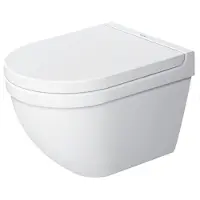 Duravit Wand-WC Starck 3 Compact 48,5cm, Tiefspüler, 22270900001, Farbe: Weiß mit Wondergliss