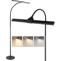 ZMH LED Stehlampe dimmbar Wohnzimmer Leselampe - Modern Stehleuchte 10W Touch Standleuchte mit Timer und Memoryfunktion Flexibler Schwanenhals Beleuchtung Deko für Schlafzimmer Büro - Höhe: 156CM