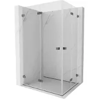 Mexen Lunar-F Duo faltbare Duschkabine 75 x 70 cm, transparent, gebürstet Gun Gray - 836-075L-070P-66-00