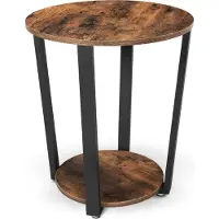 Holz4home Beistelltisch Lorie I Runder Wohnzimmertisch Ø50cm I Industrial-Look Braun I Vintagetisch Teetisch Vintage Sofatisch I Beistelltisch