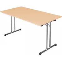 LÜLLMANN Klapptisch Besprechungstisch Schreibtisch 140x70cm Gestell Chrom/Platte Buche